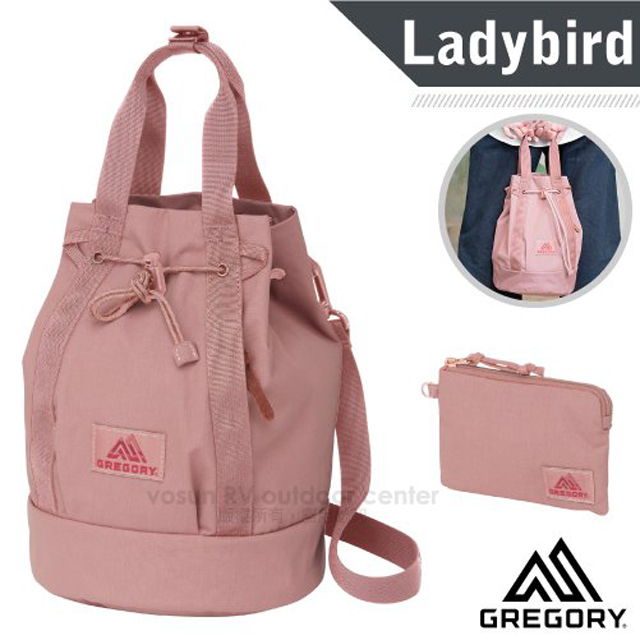 【美國 GREGORY】LADYBIRD 2WAY BUCKET 5L 兩用圓筒型水桶包+手挽袋 131369 玫瑰粉