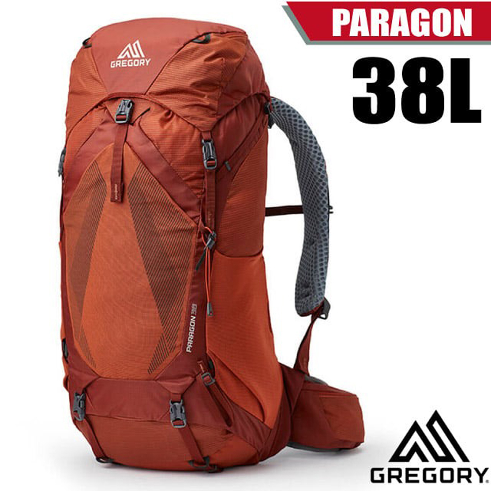 【GREGORY】PARAGON 38L 多功能健行登山背包.透氣背網背包/143363-6397 亞鐵橘