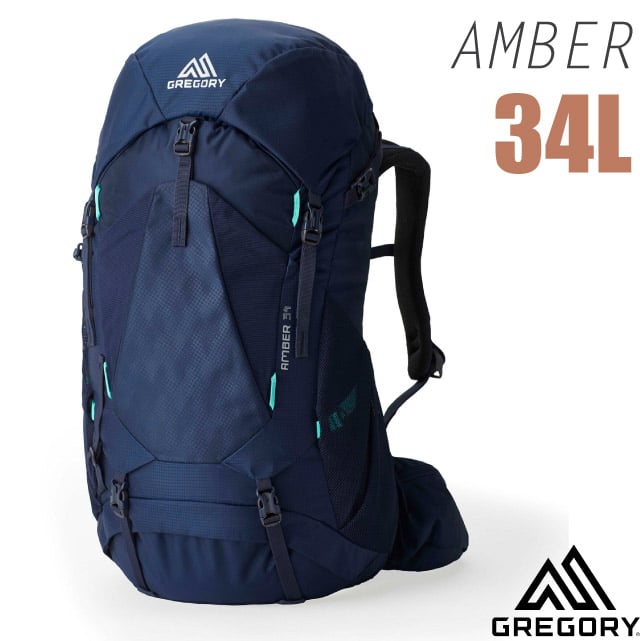 【GREGORY】AMBER 34 女款專業健行登山背包(34L 附防雨罩+可調式懸架系統)/149384-A268 極境藍