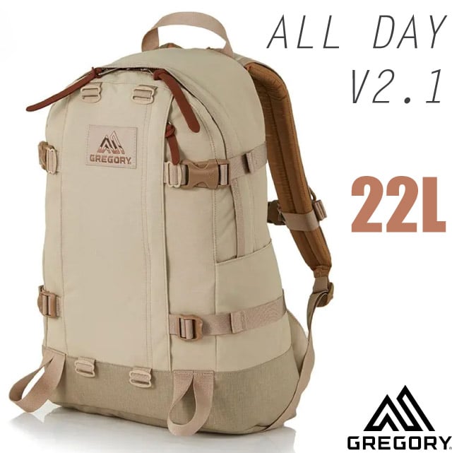 【GREGORY】ALL DAY V2.1 日系雙肩休閒後背包22L(YKK拉鍊)可容14吋筆電_131365-D434 漠沙色