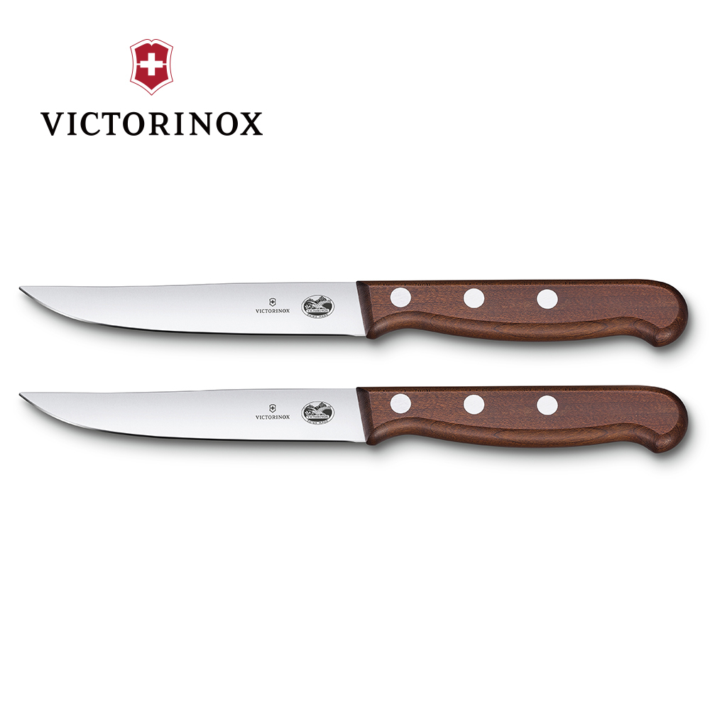 VICTORINOX 瑞士維氏 木製牛排刀(直刃)-胡桃木柄