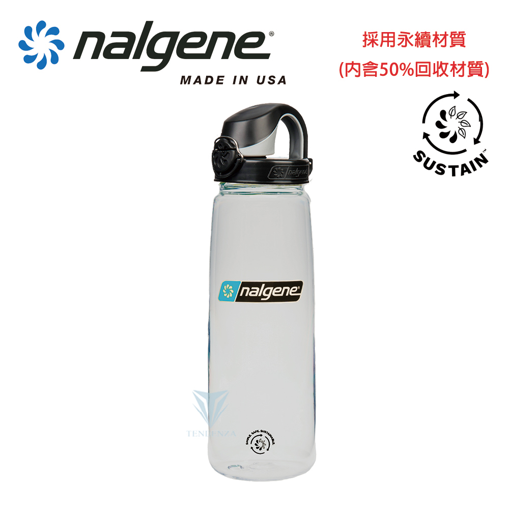 【美國Nalgene】650cc OTF運動型水壼-透明 / 黑蓋