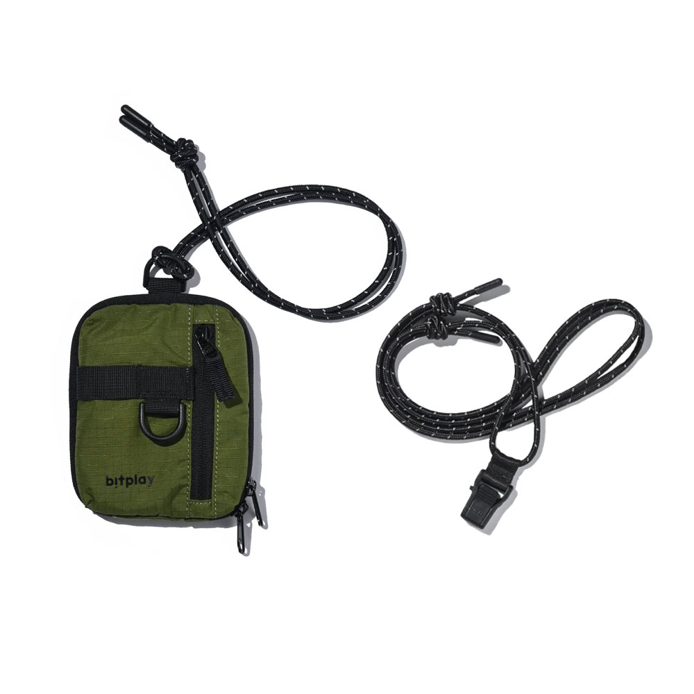 【bitplay】 Essential Pouch 機能小包 V2(含頸掛繩)- 軍綠色+ 6mm撞色掛繩組