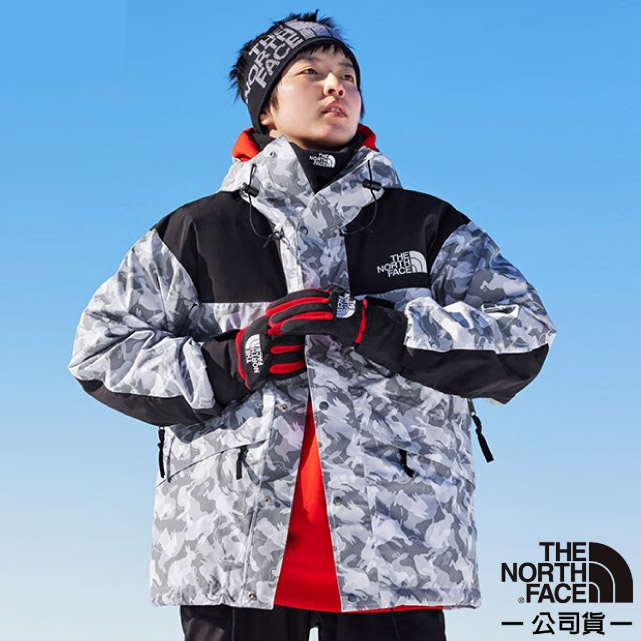 【美國 The North Face】男 3效能 防水透氣防風耐磨連帽外套/夾克.風雨衣/7UR9-II6 灰兔紋