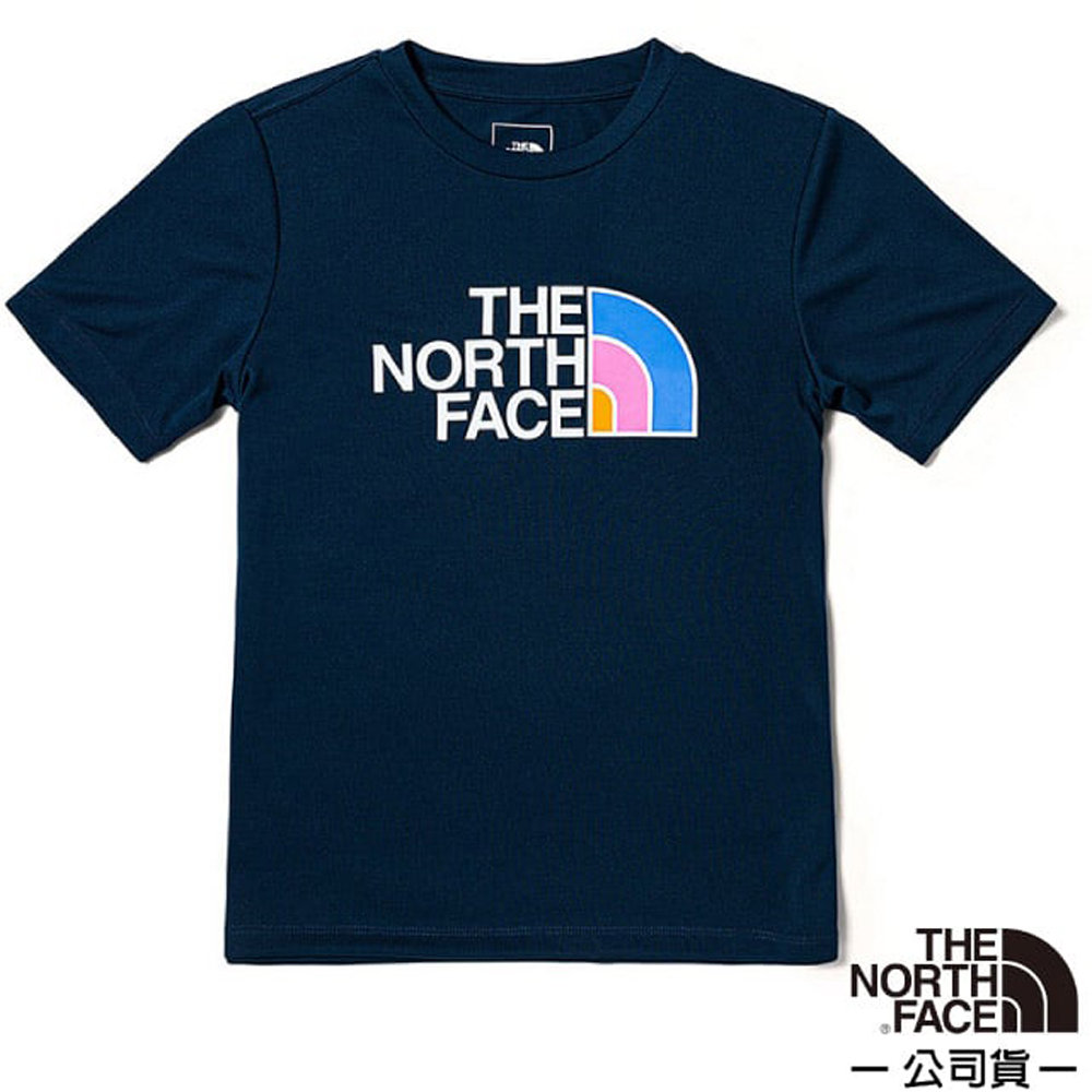 【美國 The North Face】兒童 FLASHDRY吸濕透氣短袖圓領T恤(亞洲版型)/81NF-8K2 海軍藍 N