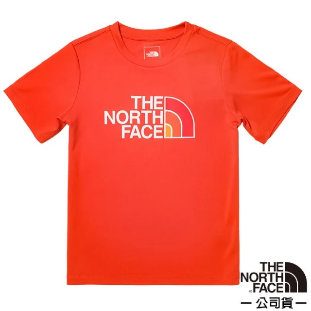 【美國 The North Face】兒童 FLASHDRY吸濕透氣短袖圓領T恤(亞洲版型)/81NF-LV3 復古橙 N