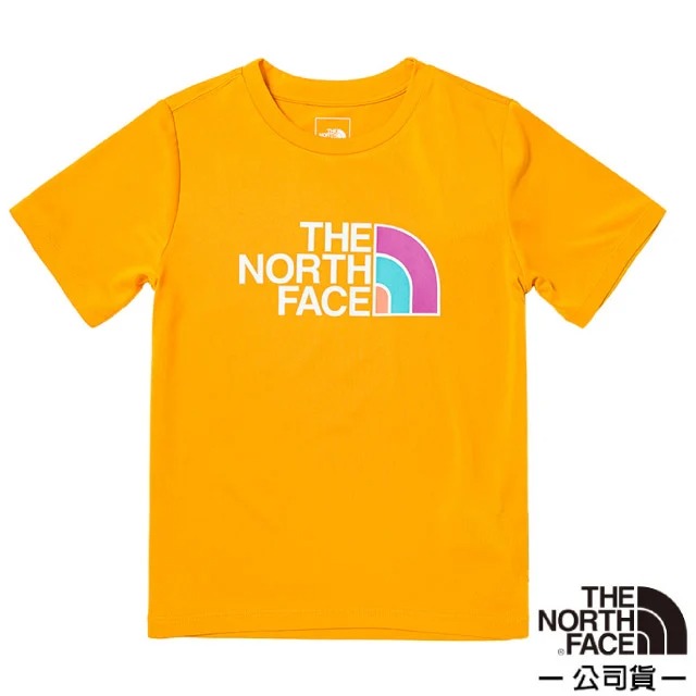 【美國 The North Face】兒童 FLASHDRY吸濕透氣短袖圓領T恤(亞洲版型)/ 81NF-56P 黃色 N