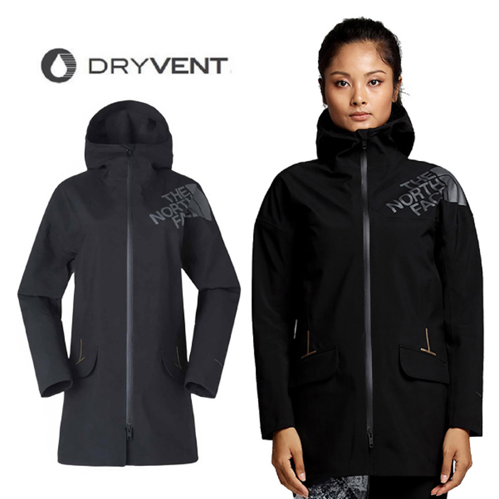 【美國 The North Face】女 防風防水透氣連帽外套.夾克/風雨衣/3GJE 黑 N