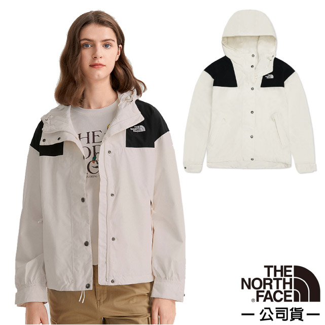 【美國 The North Face】女新款 3效能 防水透氣防風耐磨連帽外套(亞洲版型)/7QSI-N3N 米白