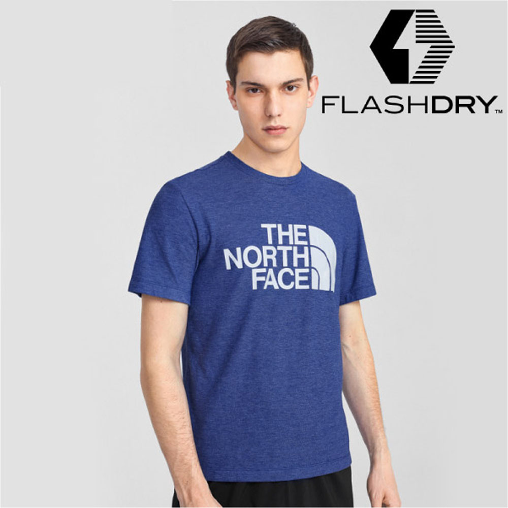 【美國 The North Face】男 FlashDry 閃電快乾短袖圓領吸濕排汗衣(亞洲版型)/4UAL-YF5 電光藍 N