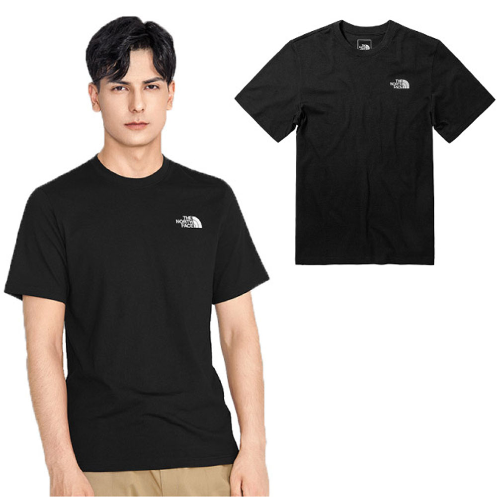 【美國 The North Face】男款 純棉短袖圓領吸濕排汗衣(亞洲版型).機能性透氣上衣/5AZD-JK3 黑 N