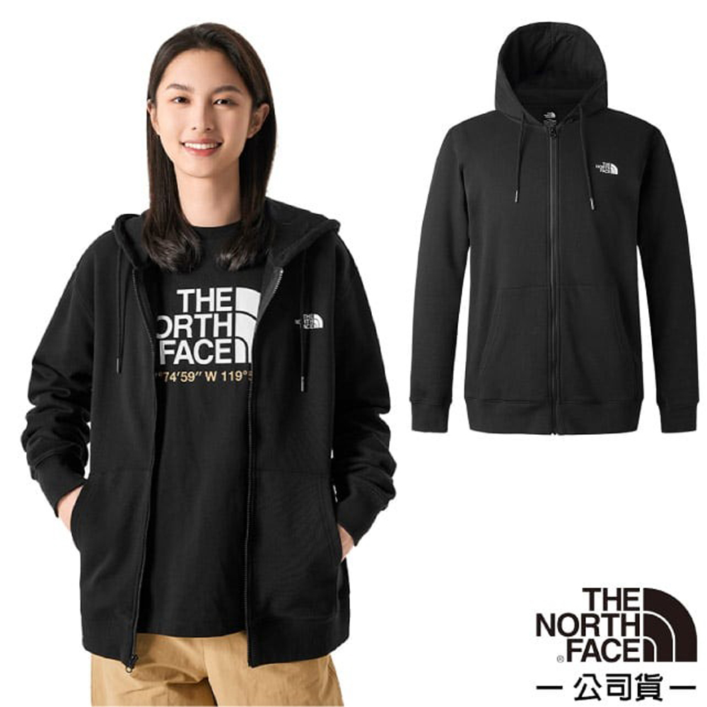 【The North Face】男女 U TNF FULL ZIP KNIT TOP 機能性保暖透氣長袖連帽外套/83OR-JK3 黑