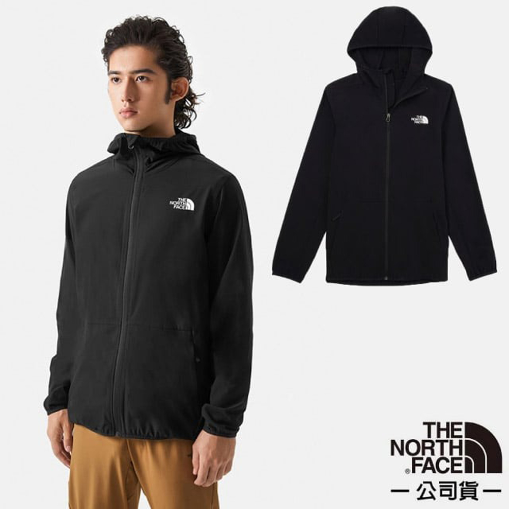 【The North Face】男 NEW ZEPHYR WIND 防風防潑水防曬連帽輕薄外套(亞洲版型)/7WCY-JK3 黑色