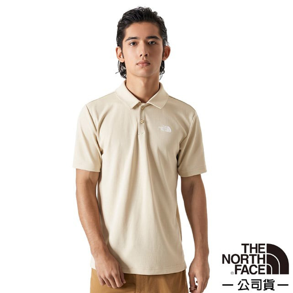 【The North Face】男 FLASHDRY吸濕透氣短袖POLO衫(亞洲版型).休閒衫/7QOW-3X4 卡其 N