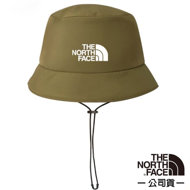 【The North Face】中性款 LOGO FUTURELIGHT BUCKET HAT防水透氣遮陽圓盤帽 5FXK-37U 軍綠 N