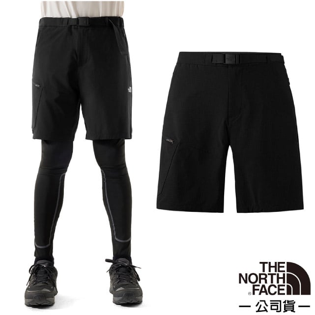 【The North Face】男 COOL TOUCH 觸膚涼感休閒短褲.吸濕透氣/一體式腰帶/87W4-JK3 宇宙黑