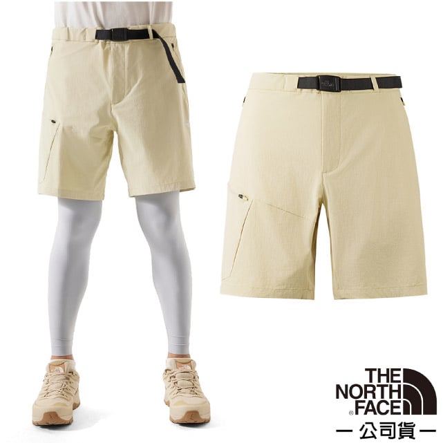 【The North Face】男 COOL TOUCH 觸膚涼感休閒短褲.吸濕透氣/一體式腰帶/87W4-3X4 礫石沙