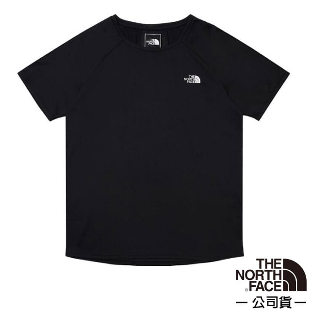 【The North Face】女 吸濕排汗舒適短袖T恤/FlashDry吸濕排汗.圓領設計/8825-JK3 黑