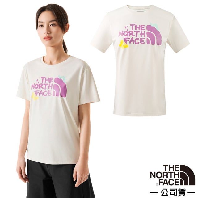 【The North Face】女 FLASHDRY 吸濕透氣排汗短袖圓領T恤/Anti-odor抑菌/88H2-QLI 沙丘白