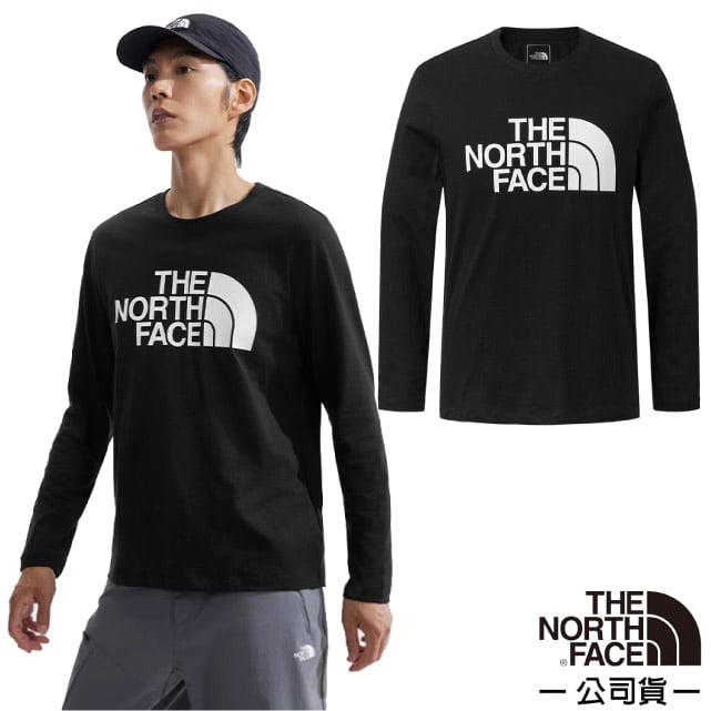 【The North Face】男 FLASHDRY 吸濕透氣排汗長袖圓領T恤/大尺寸品牌標識/8AMJ-JK3 宇宙黑
