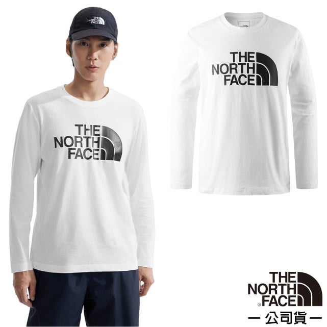 【The North Face】男 FLASHDRY 吸濕透氣排汗長袖圓領T恤/大尺寸品牌標識/8AMJ-FN4 銀河白