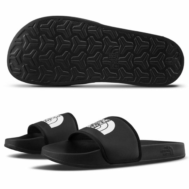 【The North Face】男新款 BASE CAMP SLIDE III 輕量便利LOGO拖鞋/EVA中底/4T2R-KY4 黑/白 N