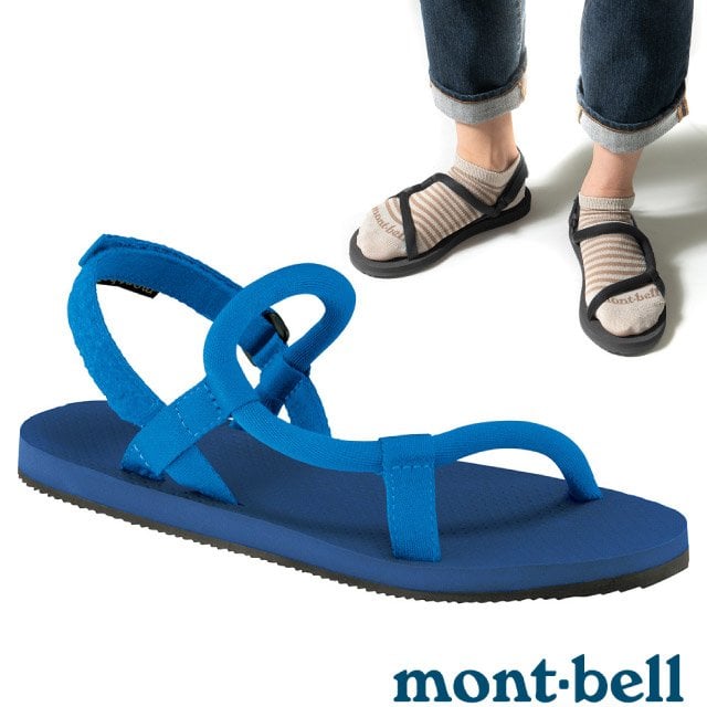 【MONT-BELL】LOCK-ON 自動調校織帶涼鞋.拖鞋/防滑鞋床.後跟可調.EVA鞋底/1129475 IB/SB 水藍/天藍