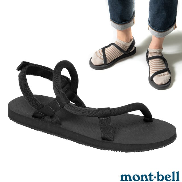 【MONT-BELL】Lock-On Sandals 自動調校織帶涼鞋.拖鞋/防滑鞋床.後跟可調.EVA鞋底/1129714 BK 黑
