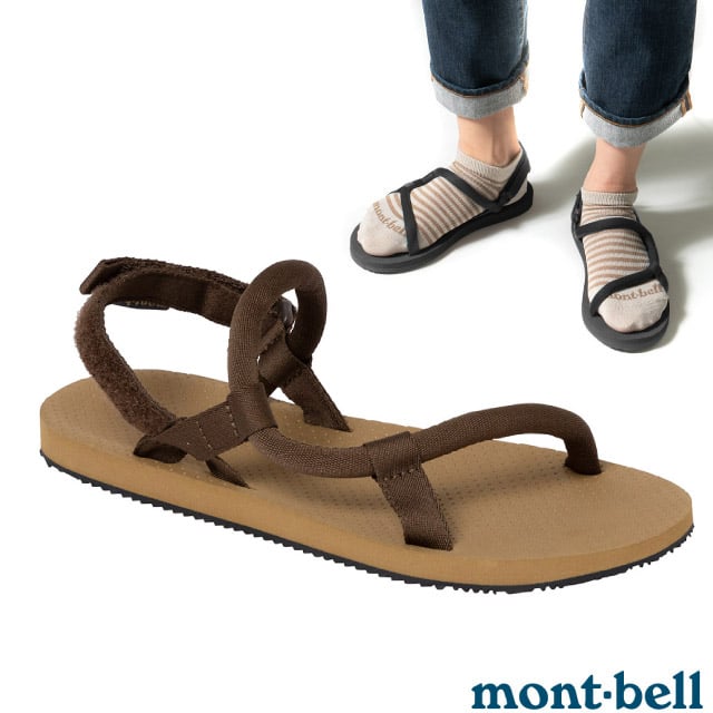 【MONT-BELL】Lock-On Sandals 自動調校織帶涼鞋.拖鞋/防滑鞋床.後跟可調.EVA鞋底/1129714 BN 棕