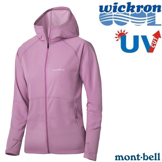 【mont-bell】女 COOL FULL-ZIP HOODIE 抗UV 連帽外套.防曬外套/快乾透氣/ 1114637 LV 薰衣紫