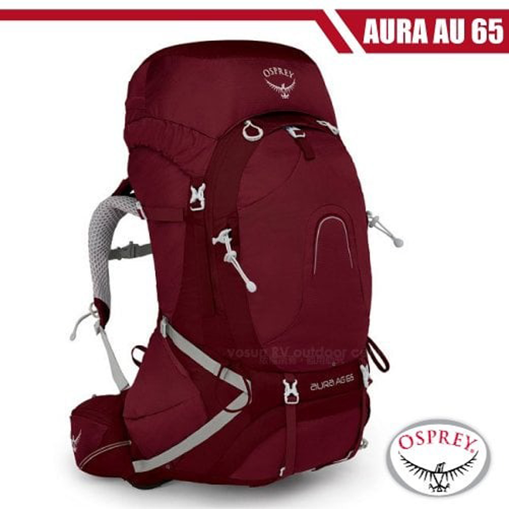 【美國 OSPREY】女新款 Aura AG 65 專業網架輕量登山背包/輻射紅 R