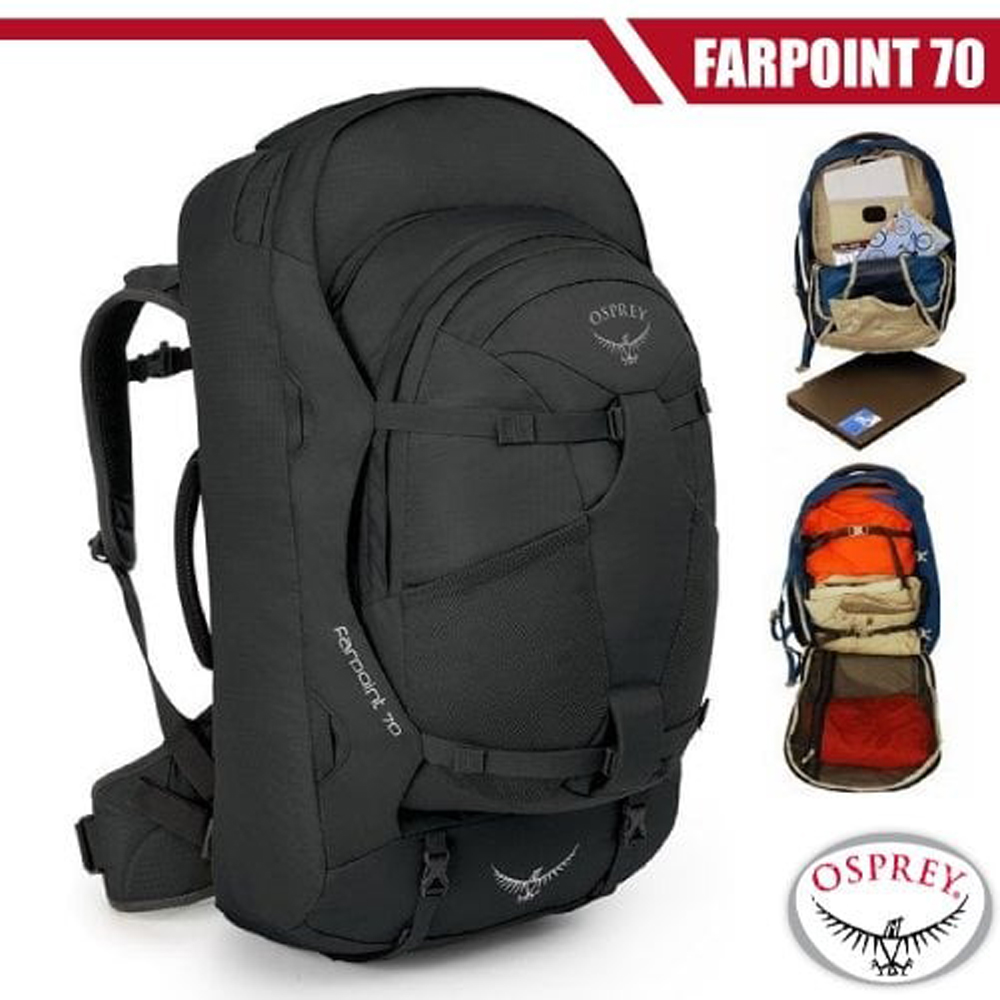 【美國 OSPREY】 Farpoint 70L 多功能自助旅行背包(可拆卸子母包)/火山灰 Q