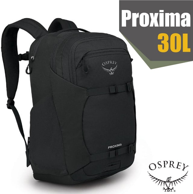 【OSPREY】Proxima 30L 超輕多功能城市休閒筆電背包/可容16吋筆電.帶哨可調腰帶/適登山健行_黑 R