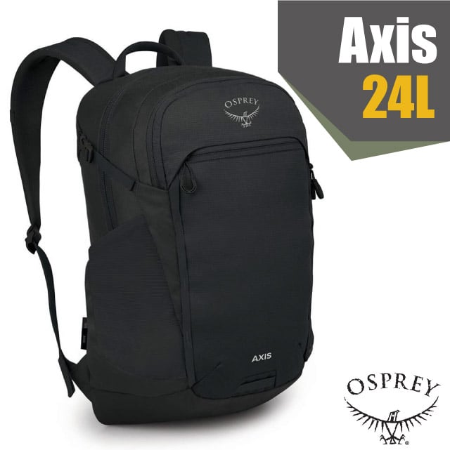 【OSPREY】新款 Axis 24 多功能日用通勤電腦背包24L.雙肩後背包/最大可容16吋筆記型電腦_黑 Q