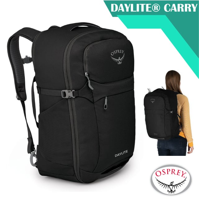 【OSPREY】新款 Daylite Carry-On Travel Pack 44 多功能自助旅行背包.求生哨+可收納肩帶_黑 R