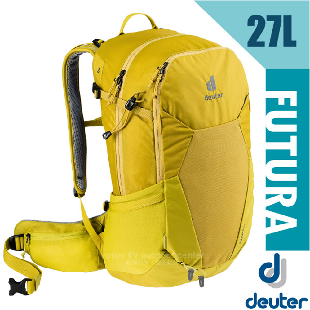 【Deuter】Futura 27L 輕量網架式透氣背包(附原廠防水背包套) 透氣網架背負系統/3400321 薑黃