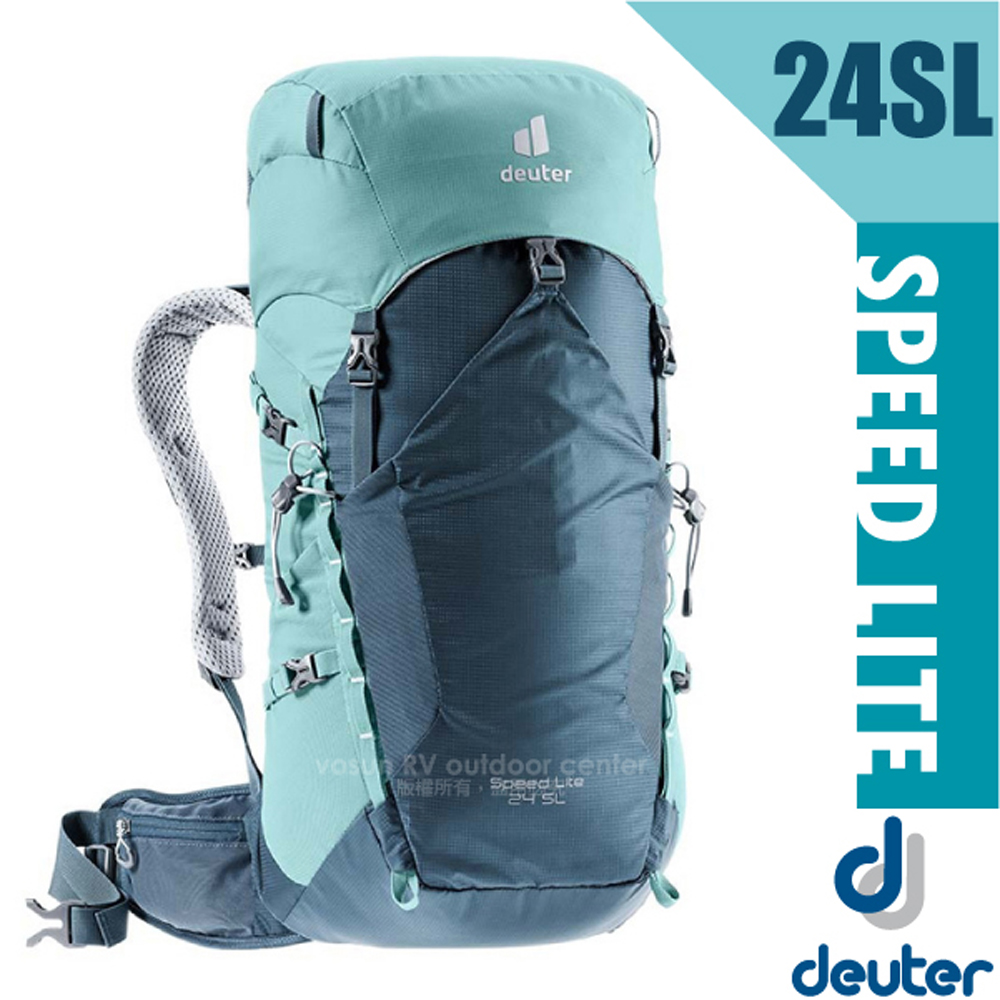 【Deuter】Speed Lite 24SL 輕量級透氣健行登山背包(超輕網狀設計/人體工學肩帶) 3410521 藍/湖藍