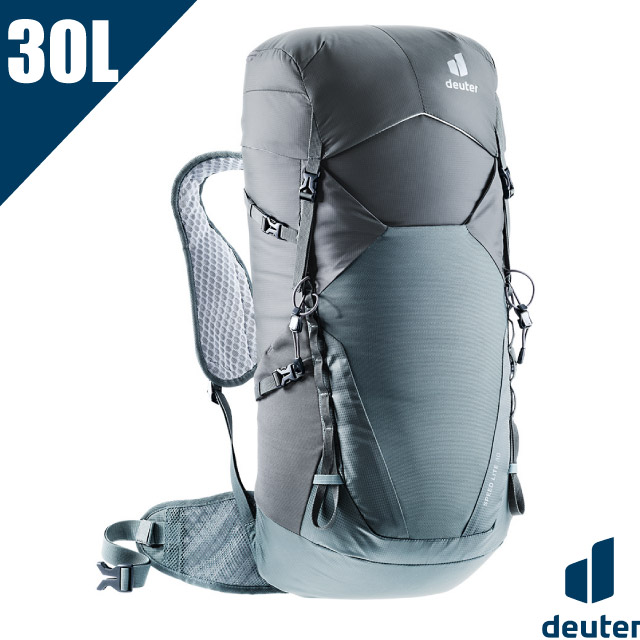 【Deuter】SPEED LITE 超輕量旅遊背包/登山包/健行包30L 自行車背包/3410622 黑/水藍