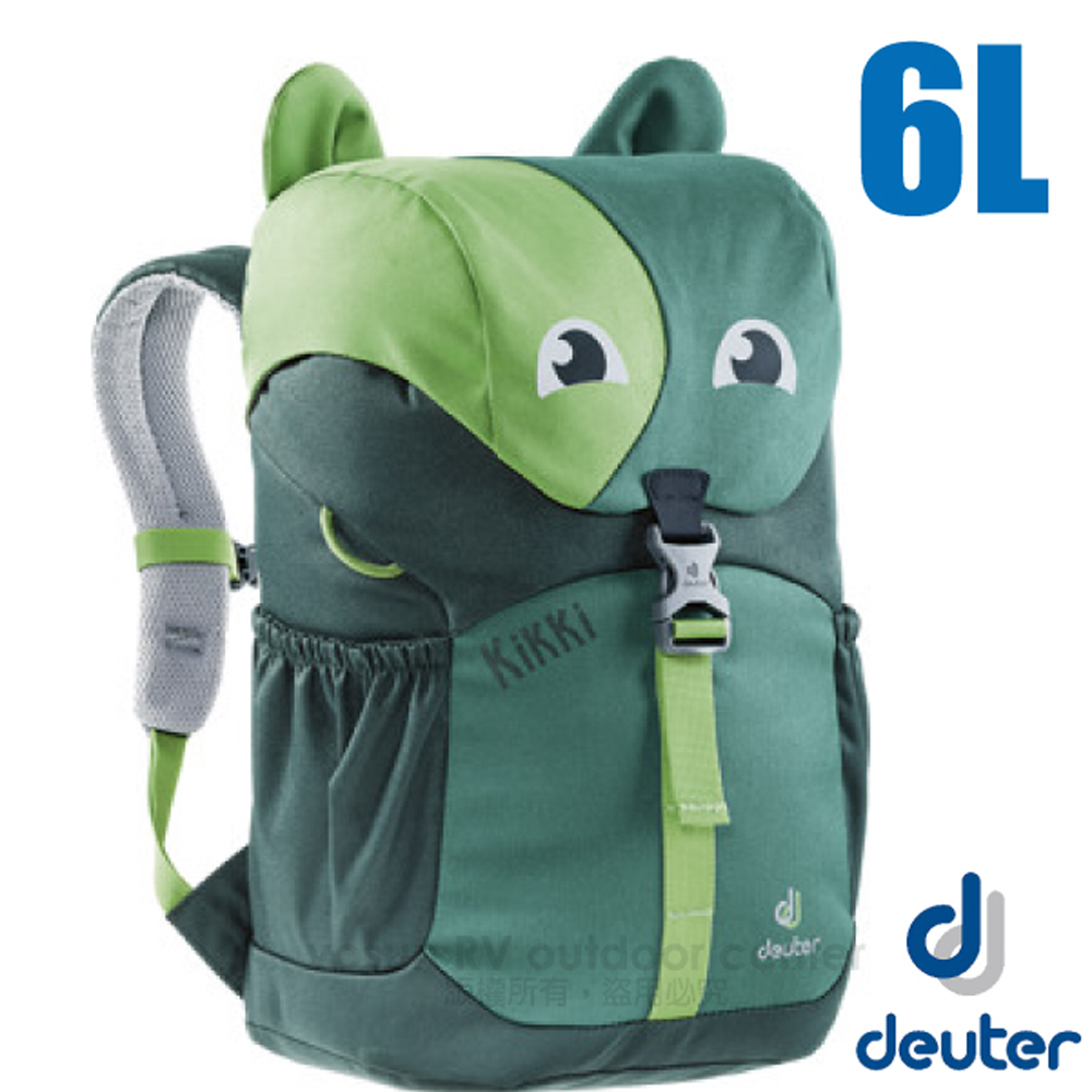 【Deuter】Kikki 6L 可愛動物造型 輕量透氣兒童背包(反光條設計+姓名標貼) 3610519 綠/深綠