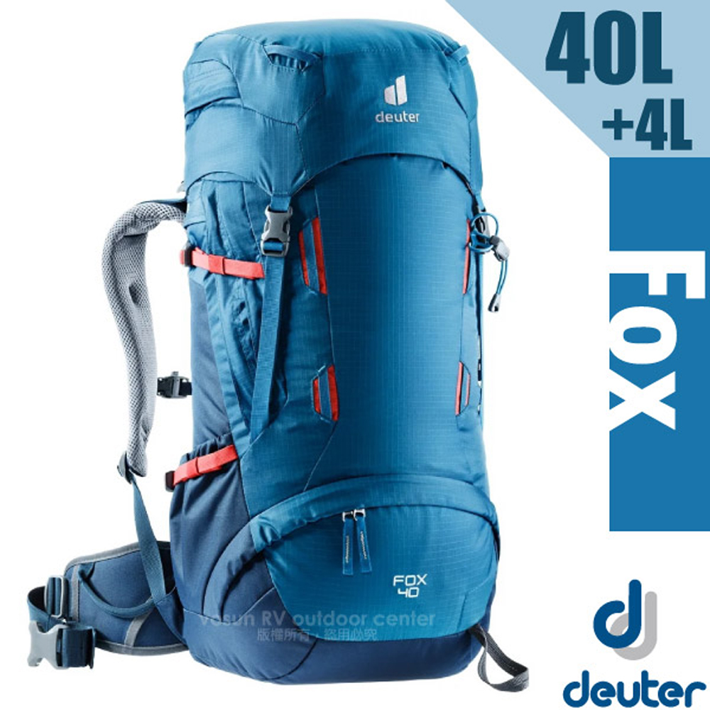 【Deuter】Fox 40+4L 專業輕量拔熱透氣背包(大容量設計+Vari Quick速調肩帶系統) 3611221 藍/深藍