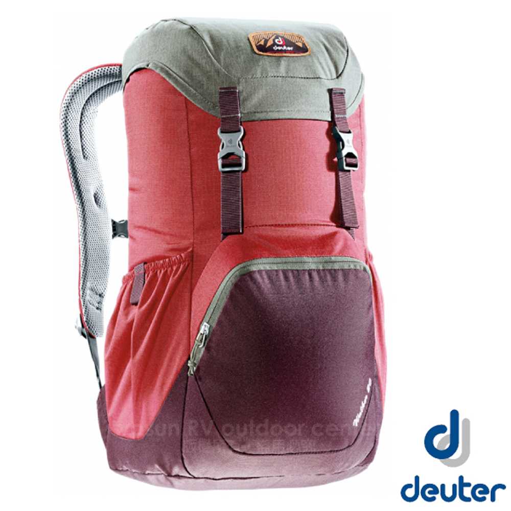 【Deuter】WALKER 20 輕量透氣休閒旅遊背包20L/Airstripes通風背負系統/3810617 紅/紫紅