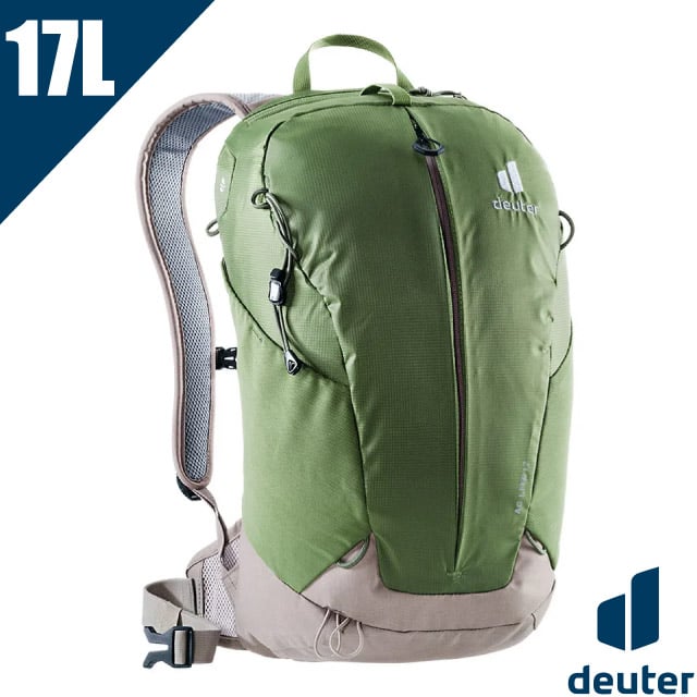 【Deuter】AC LITE 網架直立式透氣背包17L/休閒背包.旅遊背包.攻頂包.戶外健行/3420121 松綠