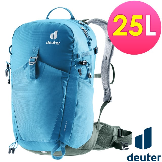 【Deuter】TRAIL 輕量拔熱透氣背包25L/日用休閒運動背包.旅遊背包.戶外健行.單車旅行/3440524 藍