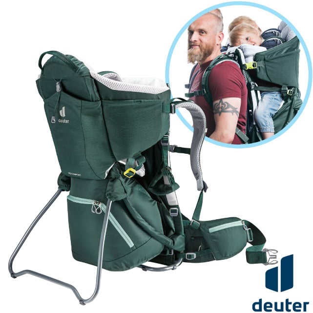 【Deuter】KID COMFORT 輕量網架式減震透氣嬰兒背架背包/Aircomfort背負系統/3620221 綠