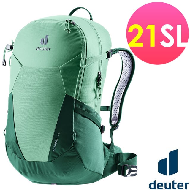 【Deuter】FUTURA 透氣網架揹包21SL(女性窄肩款)/休閒揹包.旅遊揹包.攻頂包.戶外健行/3400021 綠