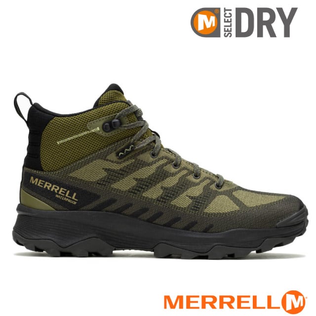 【MERRELL】男 SPEED ECO MID WATERPROOF 多功能防水透氣中筒登山健行鞋/ML037539 深綠色