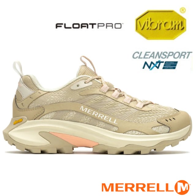 【MERRELL】女 MOAB SPEED 2 多功能透氣登山健行鞋.休閒運動鞋/Vibram黃金大底/ML037854 奶茶棕