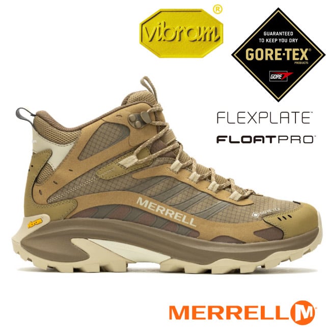 【MERRELL】男 MOAB SPEED 2 MID GORE-TEX 多功能防水透氣中筒登山健行鞋/ML037505 奶茶棕