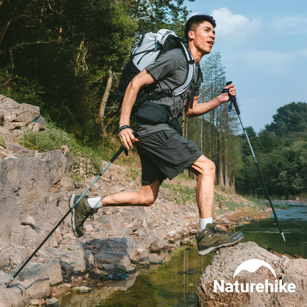 Naturehike 輕風EXT碳纖維四節折疊登山杖 單支 110cm/120cm D020-Z