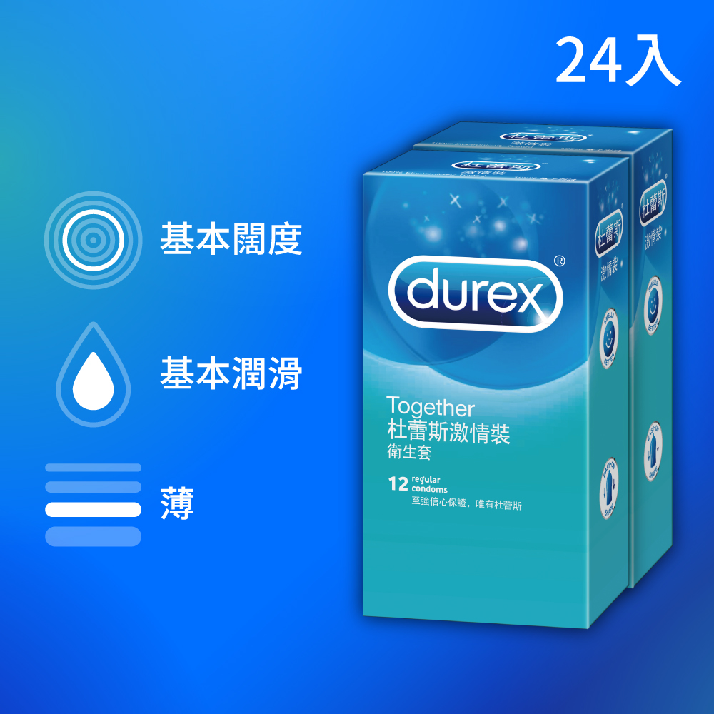 【Durex杜蕾斯】激情裝衛生套12入x2盒(共24入)